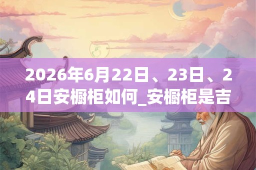 2026年6月22日、23日、24日安橱柜如何_安橱柜是吉日吗