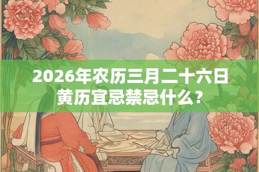 2026年农历三月二十六日黄历宜忌禁忌什么？