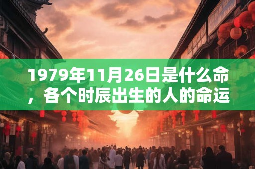 1979年11月26日是什么命，各个时辰出生的人的命运