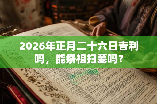 2026年正月二十六日吉利吗，能祭祖扫墓吗？