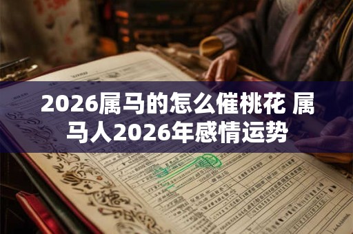 2026属马的怎么催桃花 属马人2026年感情运势
