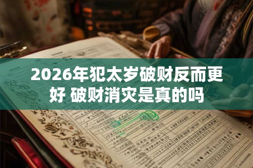 2026年犯太岁破财反而更好 破财消灾是真的吗