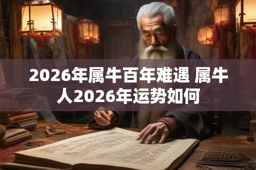 2026年属牛百年难遇 属牛人2026年运势如何