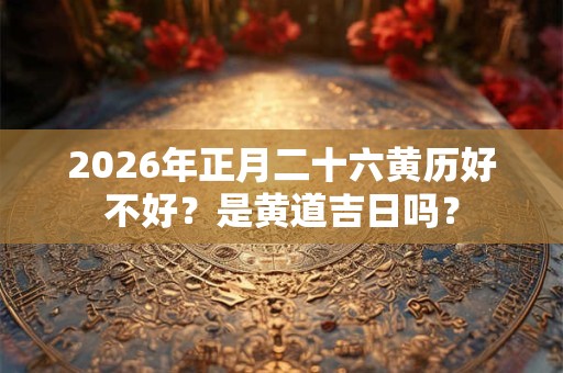 2026年正月二十六黄历好不好？是黄道吉日吗？
