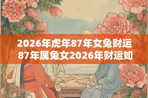 2026年虎年87年女兔财运 87年属兔女2026年财运如何