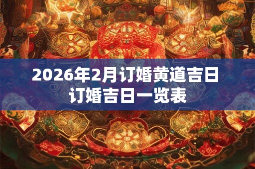 2026年2月订婚黄道吉日 订婚吉日一览表