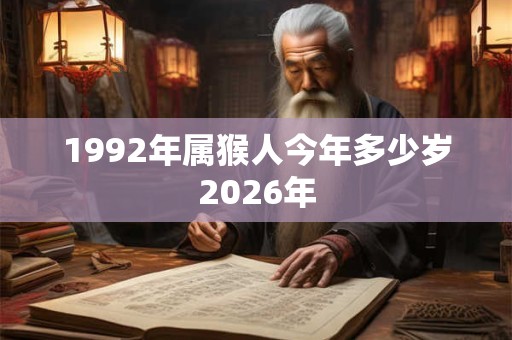 1992年属猴人今年多少岁2026年