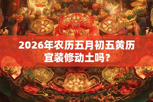 2026年农历五月初五黄历宜装修动土吗？