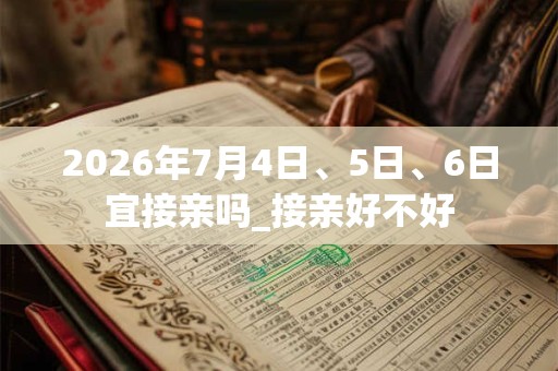 2026年7月4日、5日、6日宜接亲吗_接亲好不好