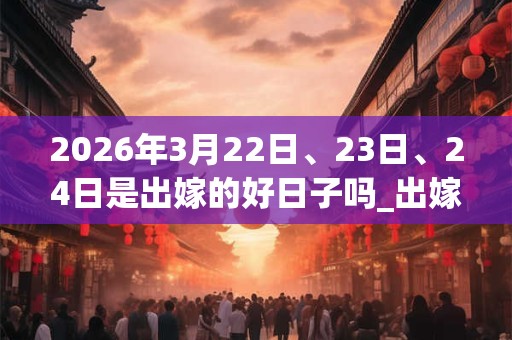 2026年3月22日、23日、24日是出嫁的好日子吗_出嫁可以吗