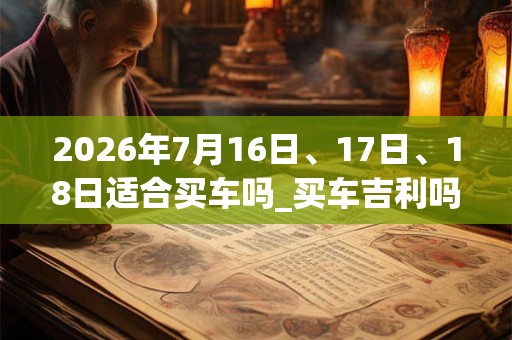 2026年7月16日、17日、18日适合买车吗_买车吉利吗