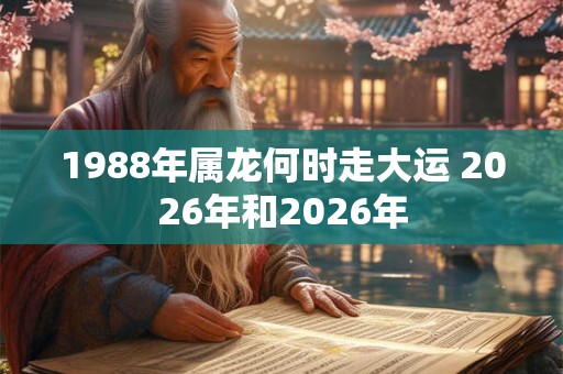 1988年属龙何时走大运 2026年和2026年 1988年属龙何时走大运 2026年和2026年