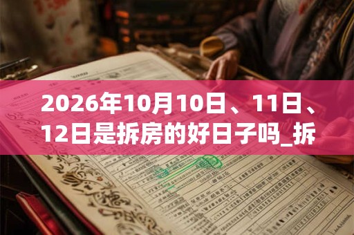 2026年10月10日、11日、12日是拆房的好日子吗_拆房可以吗