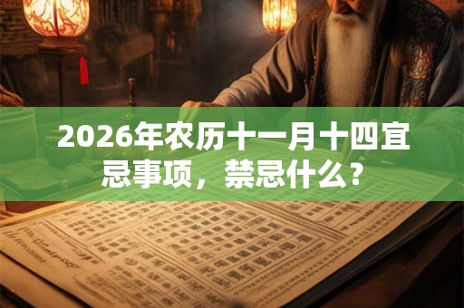 2026年农历十一月十四宜忌事项，禁忌什么？
