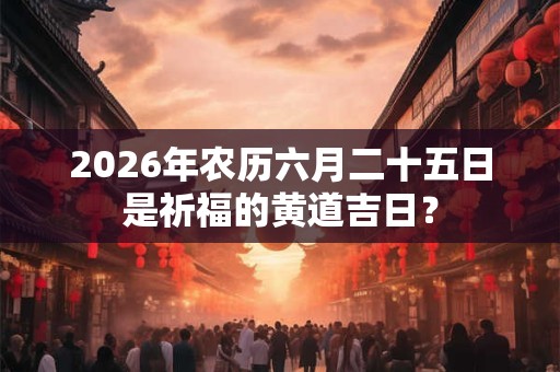 2026年农历六月二十五日是祈福的黄道吉日？