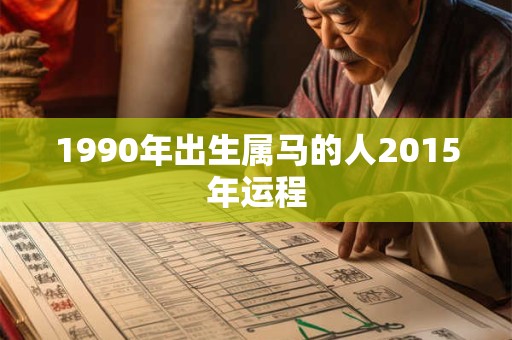 1990年出生属马的人2015年运程
