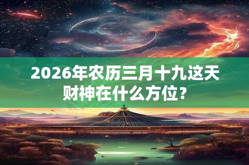 2026年农历三月十九这天财神在什么方位？