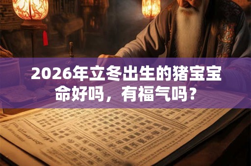 2026年立冬出生的猪宝宝命好吗，有福气吗？