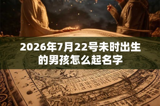 2026年7月22号未时出生的男孩怎么起名字