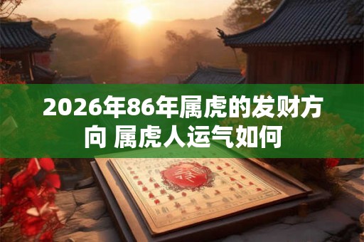 2026年86年属虎的发财方向 属虎人运气如何