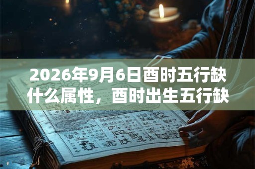 2026年9月6日酉时五行缺什么属性，酉时出生五行缺什么