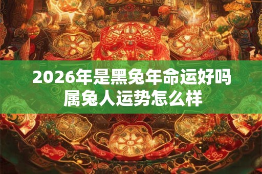2026年是黑兔年命运好吗 属兔人运势怎么样