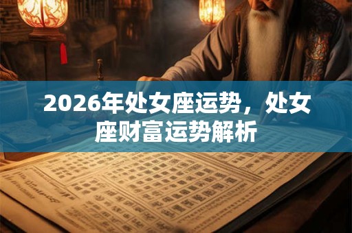 2026年处女座运势，处女座财富运势解析