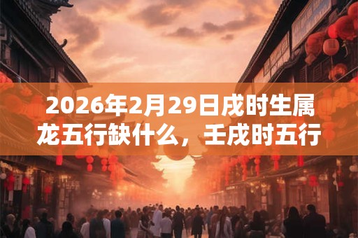 2026年2月29日戌时生属龙五行缺什么，壬戌时五行缺什么
