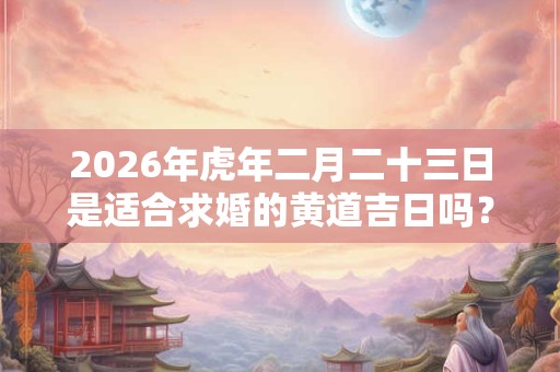 2026年虎年二月二十三日是适合求婚的黄道吉日吗？