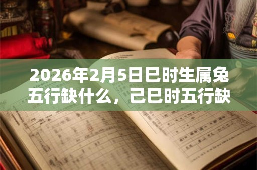 2026年2月5日巳时生属兔五行缺什么，己巳时五行缺什么