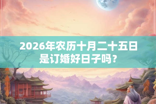 2026年农历十月二十五日是订婚好日子吗？