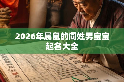 2026年属鼠的阎姓男宝宝起名大全