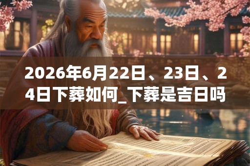 2026年6月22日、23日、24日下葬如何_下葬是吉日吗
