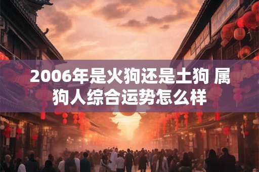 2006年是火狗还是土狗 属狗人综合运势怎么样