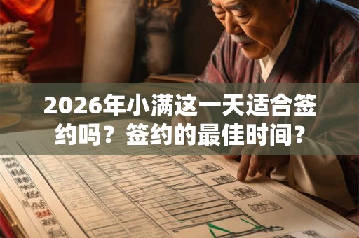 2026年小满这一天适合签约吗？签约的最佳时间？