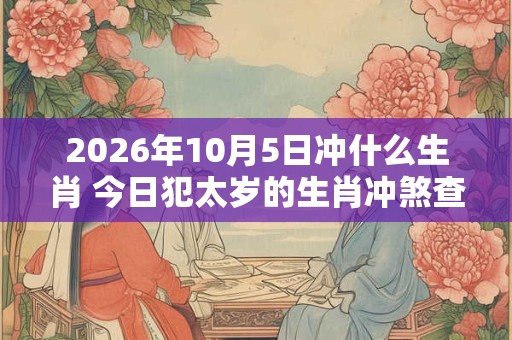 2026年10月5日冲什么生肖 今日犯太岁的生肖冲煞查询：