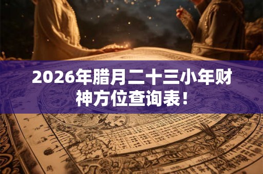 2026年腊月二十三小年财神方位查询表！