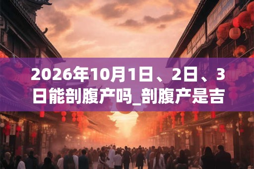 2026年10月1日、2日、3日能剖腹产吗_剖腹产是吉日吗