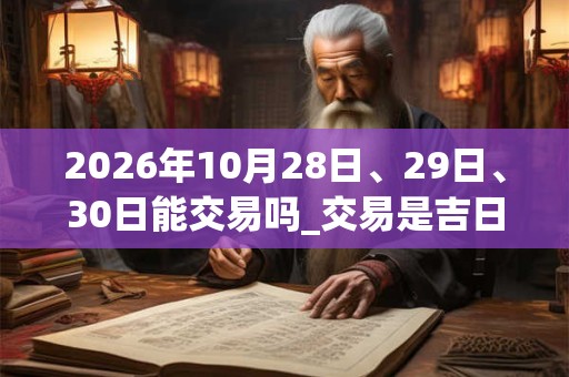 2026年10月28日、29日、30日能交易吗_交易是吉日吗