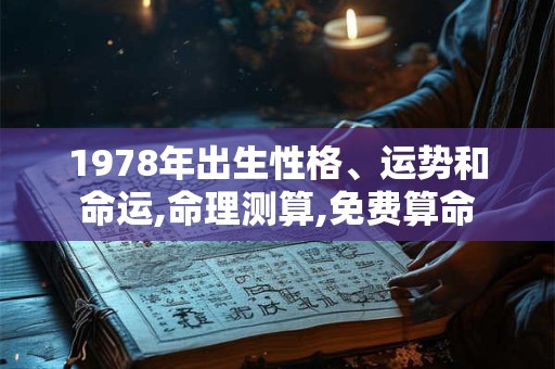 1978年出生性格、运势和命运,命理测算,免费算命