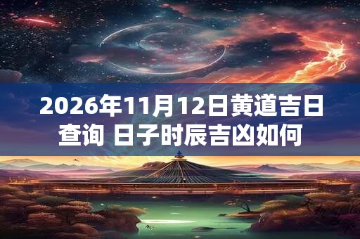 2026年11月12日黄道吉日查询 日子时辰吉凶如何