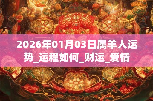 2026年01月03日属羊人运势_运程如何_财运_爱情