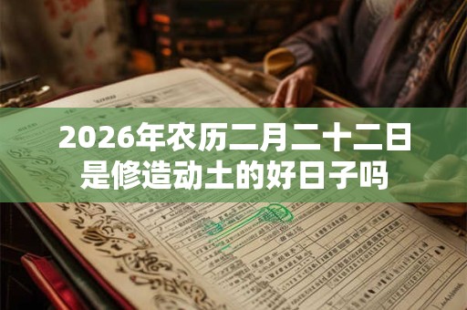 2026年农历二月二十二日是修造动土的好日子吗