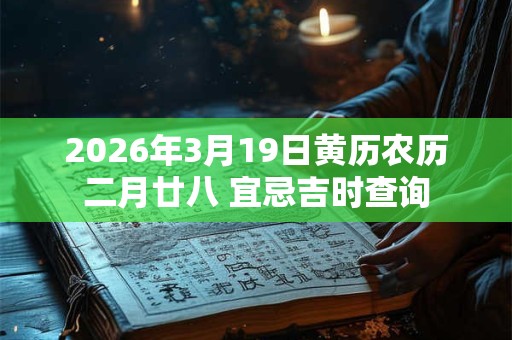2026年3月19日黄历农历二月廿八 宜忌吉时查询