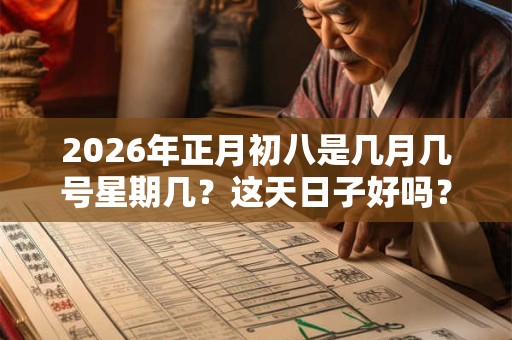 2026年正月初八是几月几号星期几？这天日子好吗？