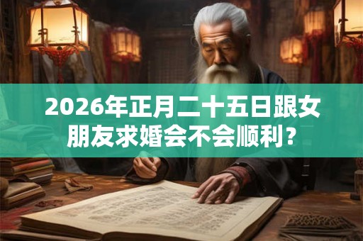 2026年正月二十五日跟女朋友求婚会不会顺利？
