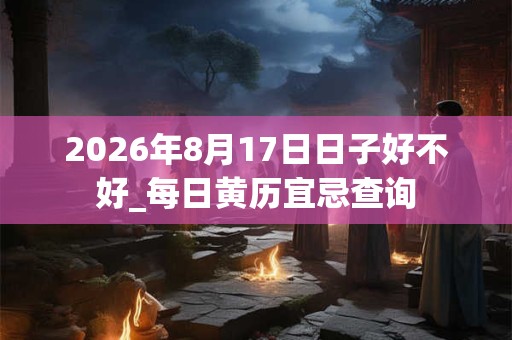 2026年8月17日日子好不好_每日黄历宜忌查询
