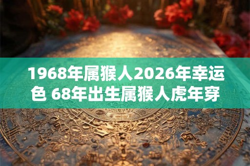 1968年属猴人2026年幸运色 68年出生属猴人虎年穿什么颜色衣服好