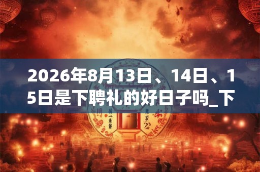 2026年8月13日、14日、15日是下聘礼的好日子吗_下聘礼可以吗