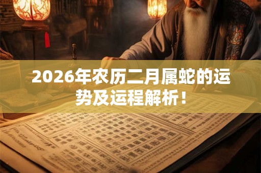 2026年农历二月属蛇的运势及运程解析！